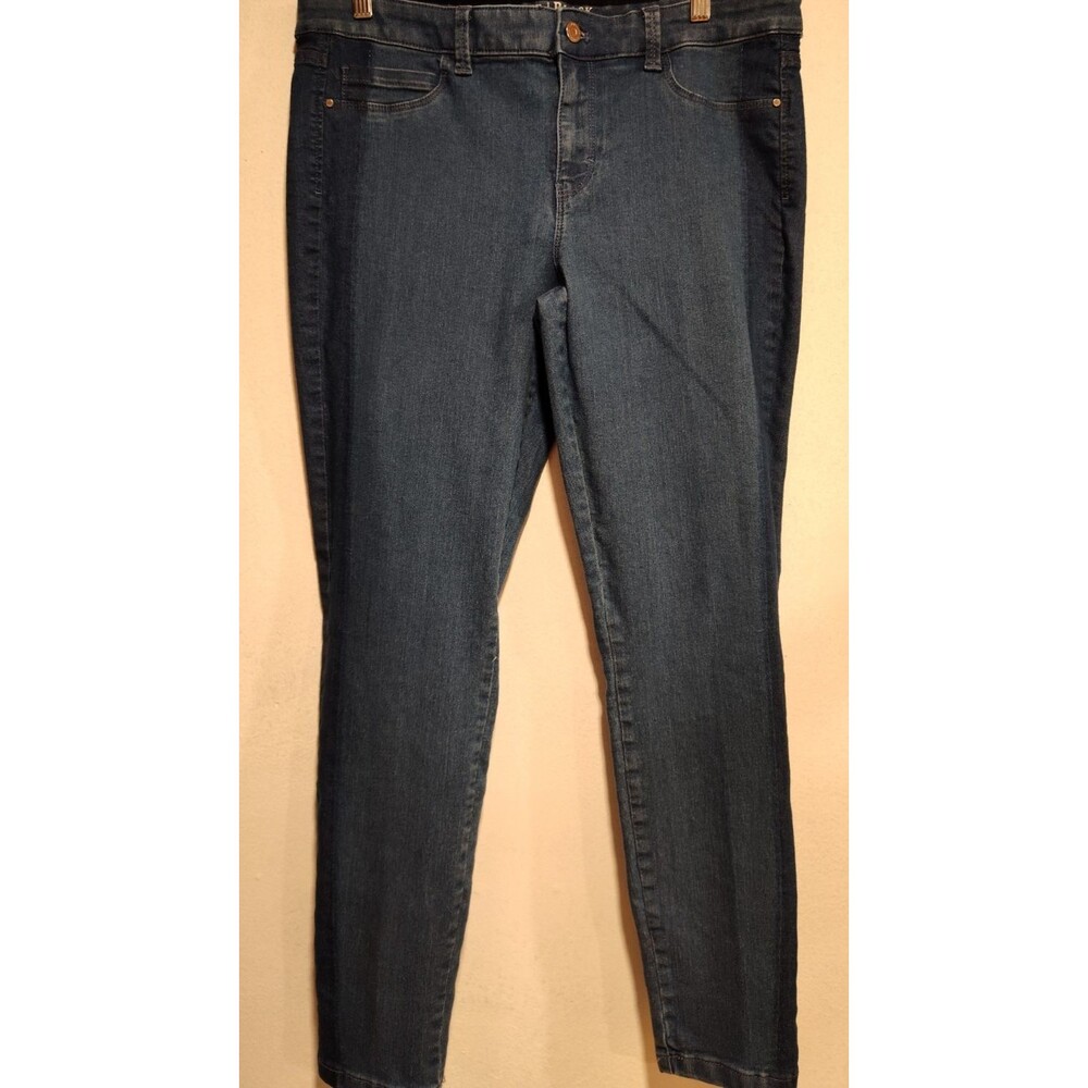 White House Black Market Women Blue Jean Size L Denim Straight Leg Jegging